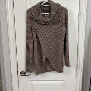 Miracle Taupe Cowl Neck Sweater